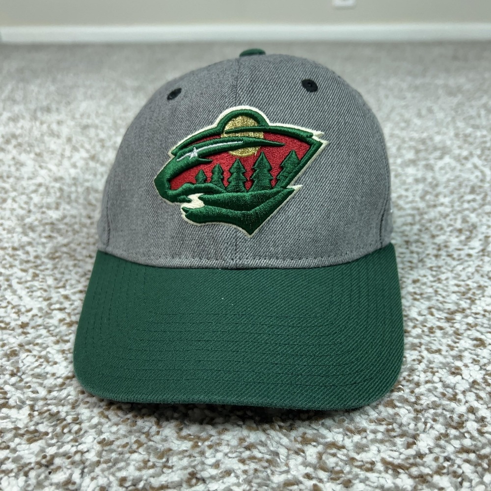 Minnesota Wild Hat Cap Strap Back Mens One Size Gray Green NHL Hockey Adidas